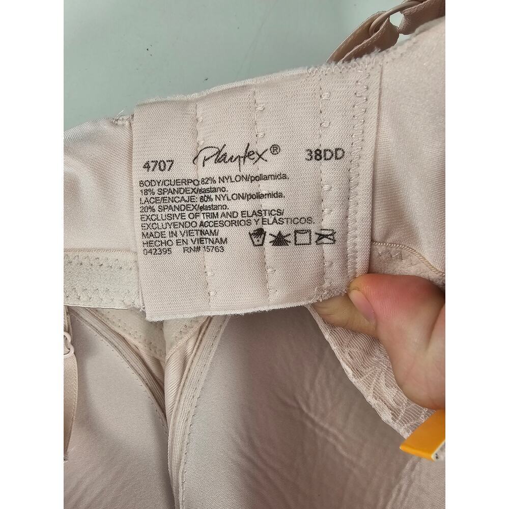 NWT NEW playtex 38DD wireless bra beige nude smooth 4 way support no slip - Picture 4 of 7